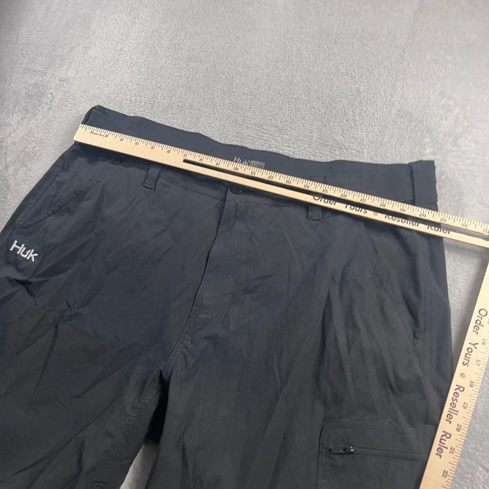 Huk Mens Black Performance Fishing Shorts Size XXL Quick Dry Cargo Pocket